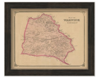 WARWICK, Pennsylvania 1875 Map - Replica or GENUINE ORIGINAL