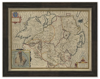 The PROVINCE of ULSTER, Ireland  - Map Published in 1612 by John Speed