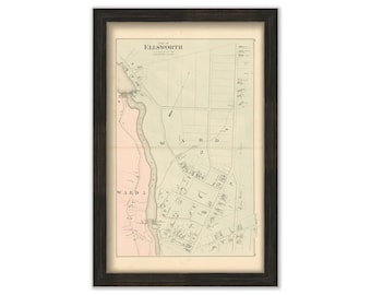 ELLSWORTH, Maine 1881 Map, Replica or genuine ORIGINAL