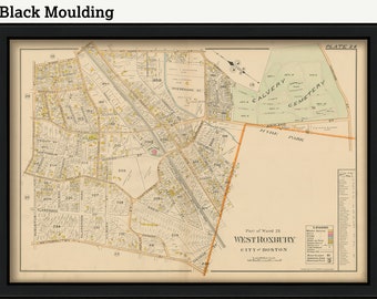 WEST ROXBURY, Massachusetts 1899 map, Plate 24 - Replica or Genuine ORIGINAL