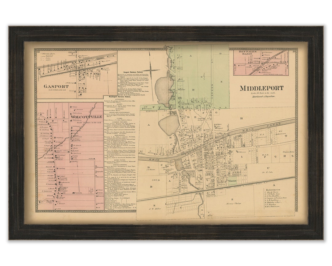MIDDLEPORT, New York 1875 Map, Replica or Genuine Original Etsy