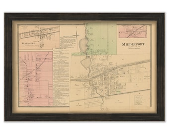 MIDDLEPORT, New York 1875 Map, Replica or Genuine Original