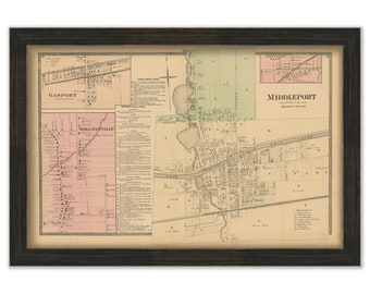 MIDDLEPORT, New York 1875 Map, Replica or Genuine Original