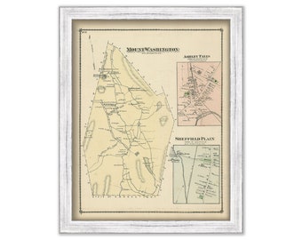 Town of Mount Washington, Massachusetts 1876 Map-Colored Reproduction