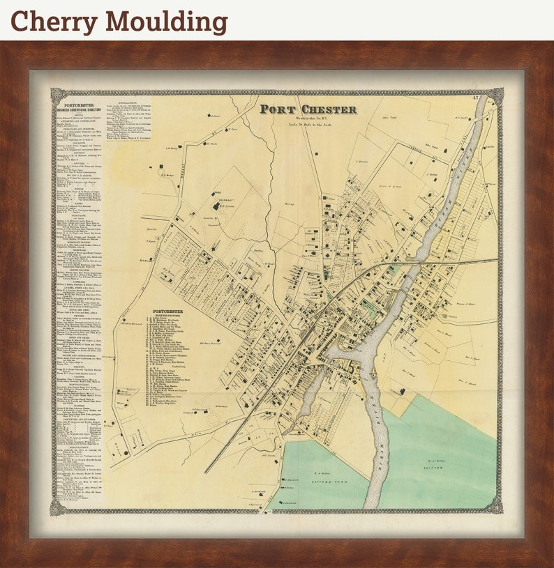 Village of PORT CHESTER New York 1868 Map Etsy
