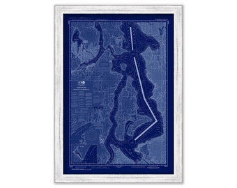 PUGET SOUND-Shilshole to Commencement Bay, Washington  -  2015 Nautical Chart Blueprint