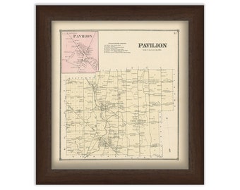 Town and Village of PAVILION, Genesee County, New York 1866 Map