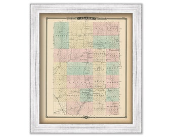 CLARK COUNTY, Wisconsin 1878 Map, Replica or Genuine Original