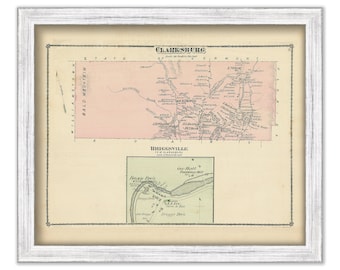 Clarksburg and Briggsville, Massachusetts 1876 Map-Colored Reproduction