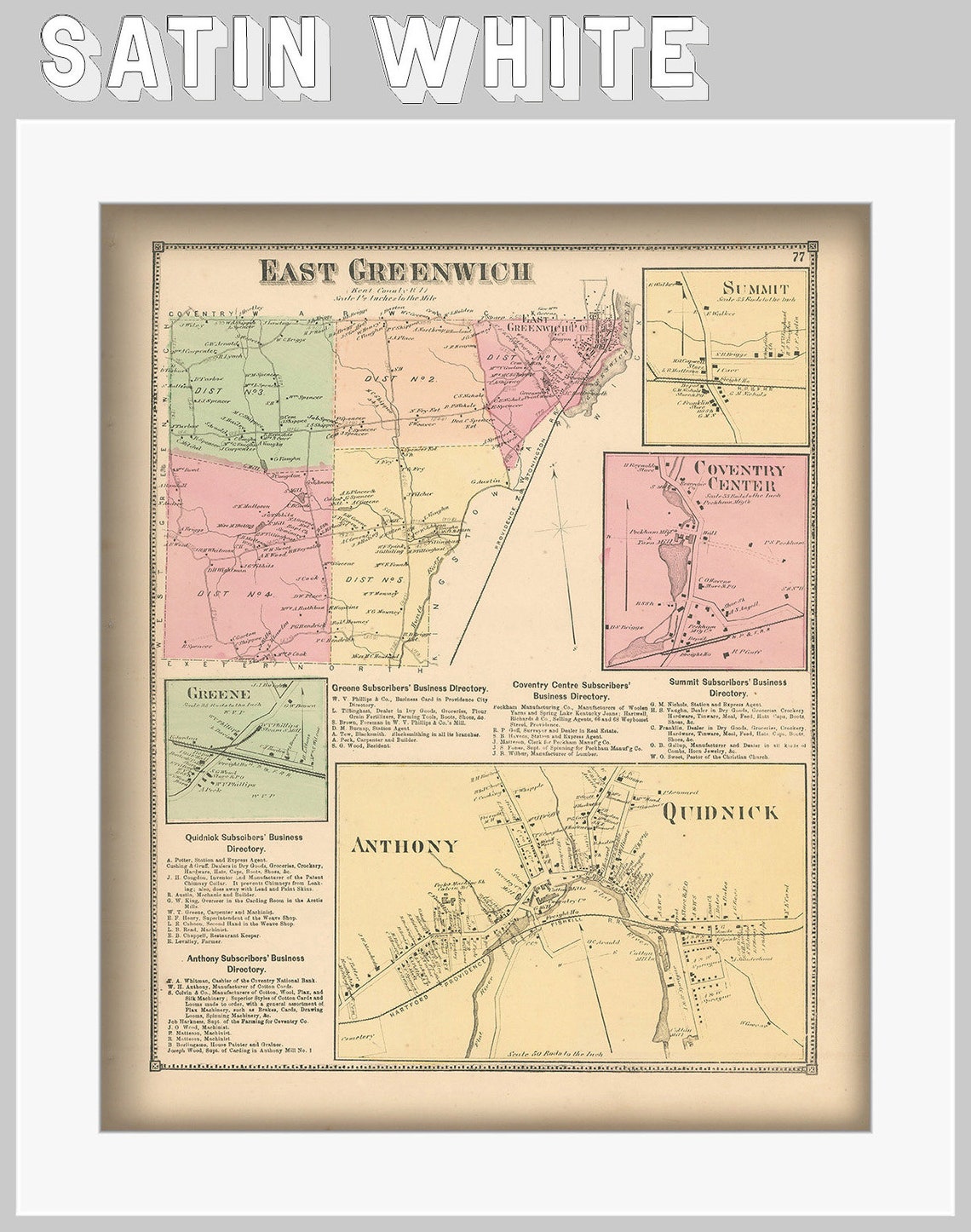 EAST GREENWICH Rhode Island 1870 Map Etsy