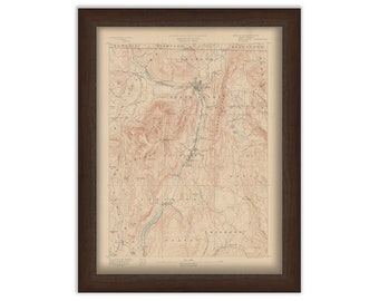 Greylock, North Adams, Cheshire and Adams, Massachusetts 1890 - Topographic Map - Replica and Genuine Original