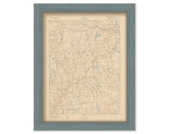 COLCHESTER, MARLBOROUGH and HEBRON, Connecticut 1893 Topographic Map - Replica or Genuine Original