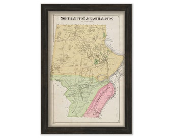Towns of NORTHAMPTON and EASTHAMPTON, Massachusetts 1873 Map