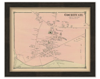 COCHITUATE, WAYLAND, Massachusetts 1875 Map - Replica or Genuine ORIGINAL
