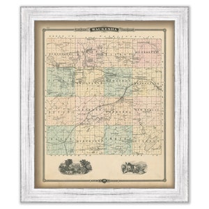 WAUKESHA COUNTY, Wisconsin 1878 Map, Replica or Genuine Original