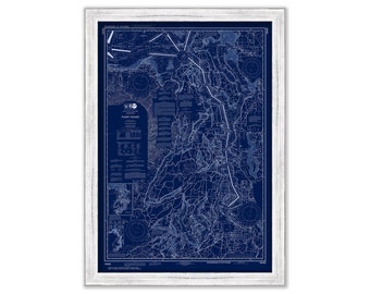 SEATTLE - TACOMA and Puget Sound, Washington - Blueprint Nautical Chart published in 2017