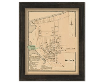 WILSON, New York 1875 Map, Replica or Genuine Original