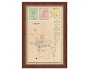Village of PRATTSBURGH, New York 1873 Map, Replica or Genuine ORIGINAL