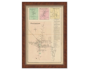 Village of PRATTSBURGH, New York 1873 Map, Replica or Genuine ORIGINAL