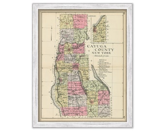 CAYUGA County, New York 1912 Map, Replica or GENUINE ORIGINAL