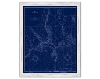 WESTPORT, Massachusetts - Nautical Chart Blueprint 1973