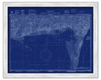 Harbors of CHATHAM, HARWICHPORT and DENNISPORT, Massachusetts - 1972 Nautical Chart Blueprint