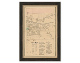 ALBION, New York 1875 Map, Replica or Genuine Original