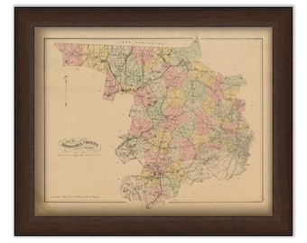 MIDDLESEX COUNTY, Massachusetts 1889 Map - Replica or Genuine ORIGINAL