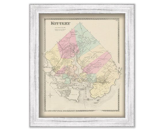 Town Of Kittery Maine 1872 Map Etsy Town Of Kittery Maine 1872 Map Etsy