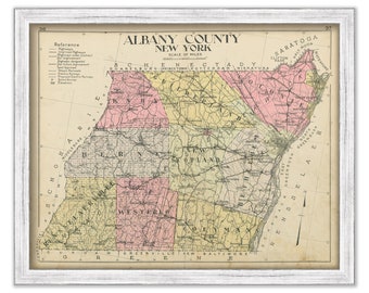 ALBANY County, New York 1912 Map, Replica or GENUINE ORIGINAL