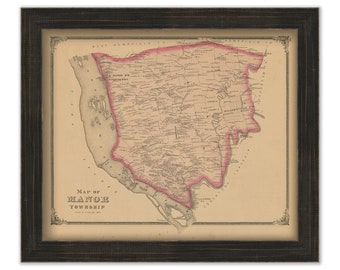 MANOR, Pennsylvania 1875 Map - Replica or GENUINE ORIGINAL