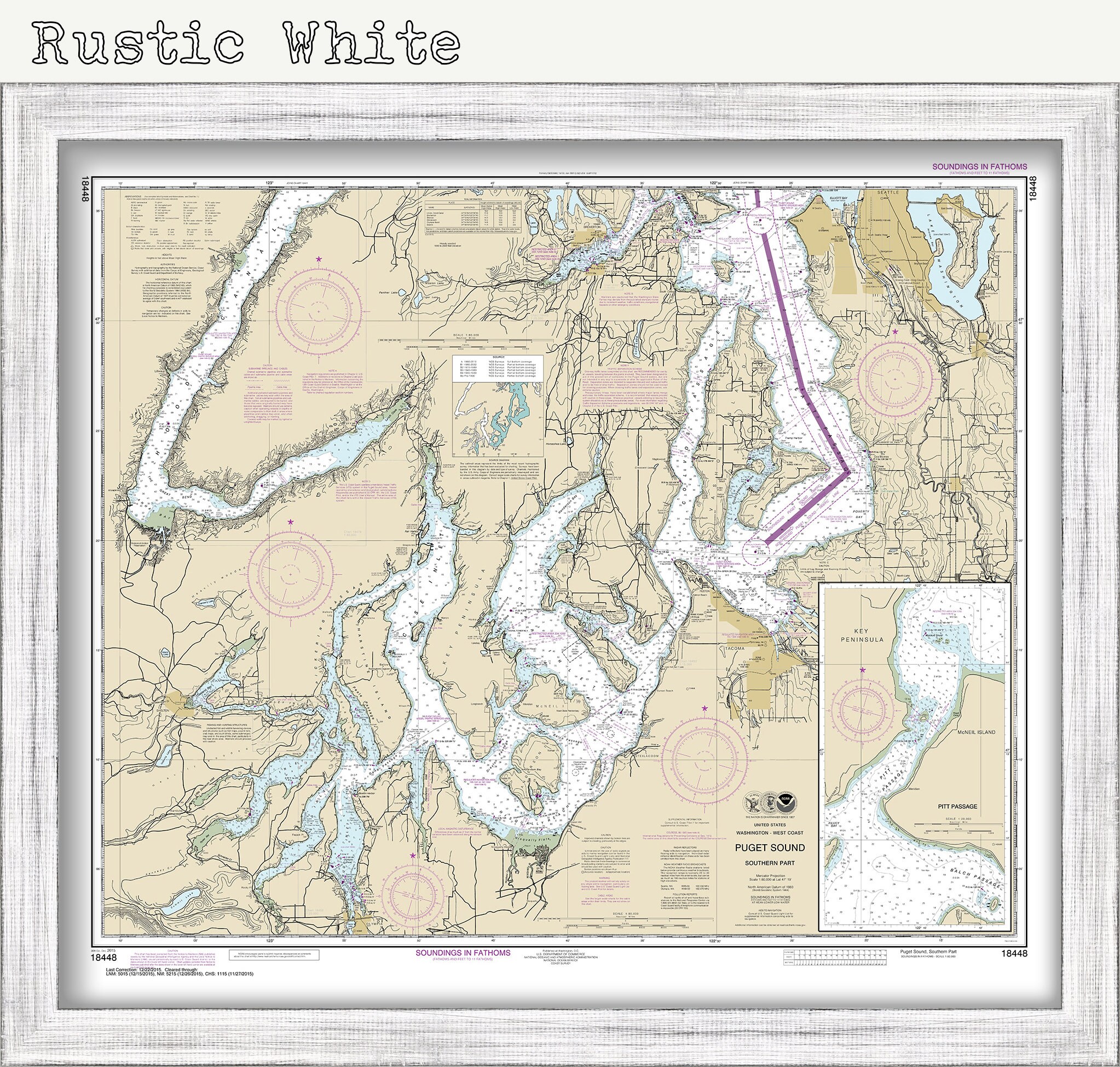 Puget Sound Marine Map Puget Sound Southern Part Washington Nautical Chart | Etsy Canada