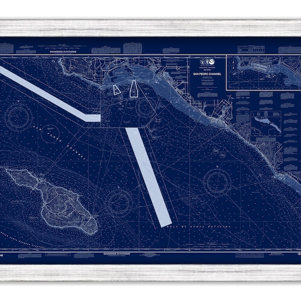 SAN PEDRO CHANNEL, California - 2017 Nautical Chart Blueprint