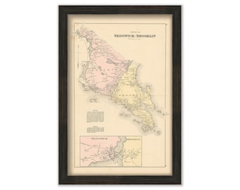 SEDGWICK and BROOKLIN, Maine 1881 Map, Replica or Genuine Original