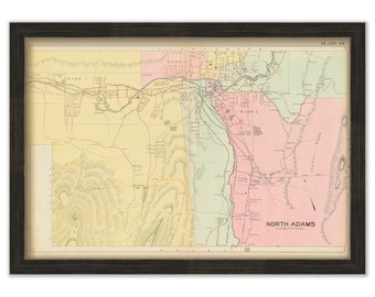 NORTH ADAMS, Massachusetts 1904 Map - Replica or Genuine Original