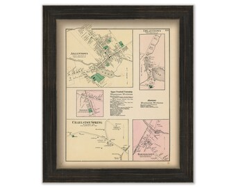 Villages of UPPER FREEHOLD, New Jersey 1873 Map - Replica or Genuine ORIGINAL