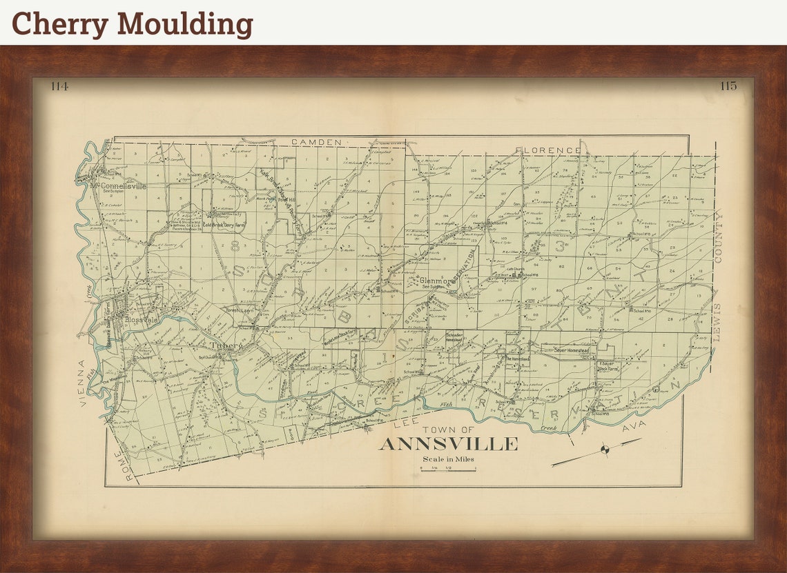 ANNSVILLE New York 1907 Map Etsy