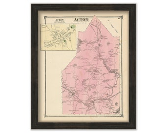ACTON, Massachusetts 1875 Map - Replica or Genuine ORIGINAL