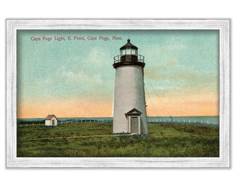 CAPE POGE LIGHTHOUSE, Martha's Vineyard, Massachusetts - 1920s Print