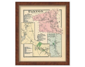 Town of PAXTON, Massachusetts 1870 Map