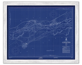 SAINT LAWRENCE RIVER, Saint Regis, Quebec to Richards landing, New York - 1956 Nautical Chart Blueprint