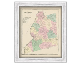 Town of BUXTON, Maine 1872 Map