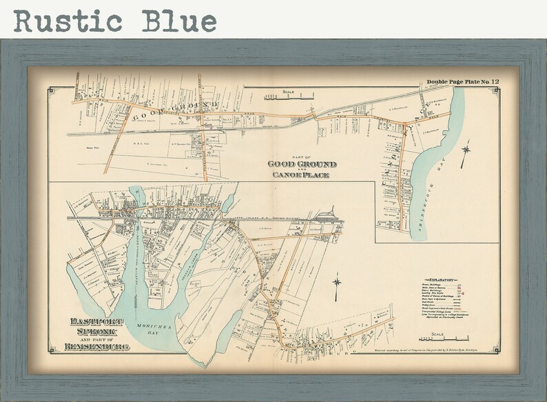 Eastport Speonk and Part of Remsenburg Map 1916 0046 Etsy