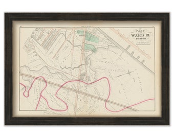 ROXBURY, Massachusetts 1873 Map, Vol. 2 Plate C - Replica or GENUINE ORIGINAL