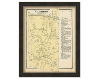 Town of WILBRAHAM, Massachusetts 1870 Map