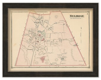 MELROSE, Massachusetts 1875 Map - Replica or Genuine ORIGINAL