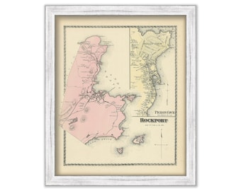 ROCKPORT, Massachusetts 1872 Map - Replica or Genuine ORIGINAL
