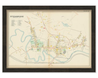 Village of STOCKBRIDGE, Massachusetts 1904 Map - Replica or Genuine ORIGINAL