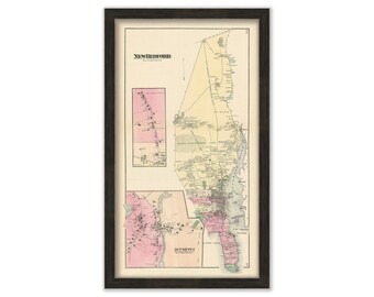 NEW BEDFORD, Massachusetts 1871 Map - Replica or Genuine ORIGINAL