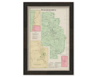 Town of BELCHERTOWN, Massachusetts 1873 Map